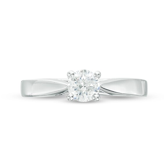 Celebration Ideal / CT. Certified Diamond Solitaire Engagement Ring in 14K White Gold (I/I1