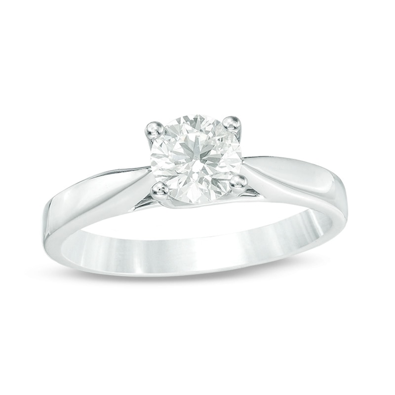 Main Image 1 of Celebration Ideal 3/4 CT. Certified Diamond Solitaire Engagement Ring in 14K White Gold (J/I1)