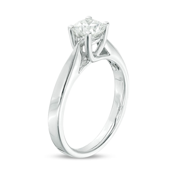 Celebration Ideal 3/4 CT. Certified Diamond Solitaire Engagement Ring in 14K White Gold (J/I1)
