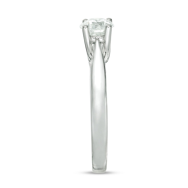 Main Image 4 of Celebration Ideal 3/4 CT. Certified Diamond Solitaire Engagement Ring in 14K White Gold (J/I1)