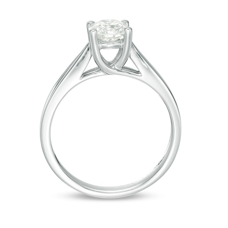 Main Image 5 of Celebration Ideal 3/4 CT. Certified Diamond Solitaire Engagement Ring in 14K White Gold (J/I1)