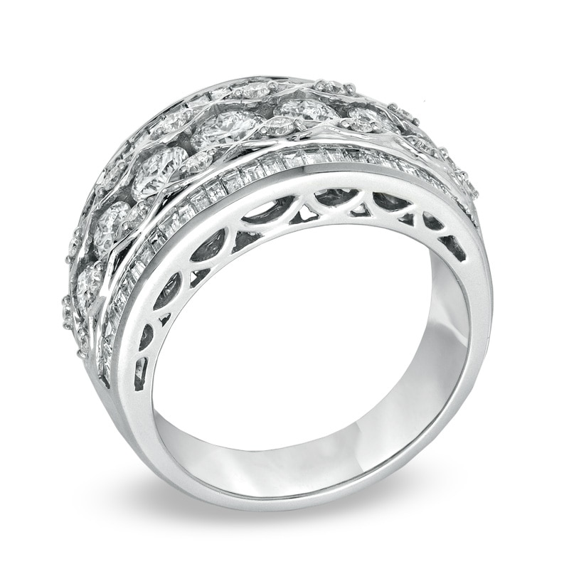 Main Image 2 of 2 CT. T.W. Round and Baguette Diamond Anniversary Band in 14K White Gold