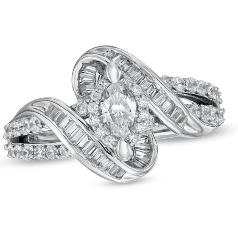 1 CT. T.W. Marquise Diamond Twist Engagement Ring in 14K