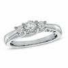 Thumbnail Image 1 of 1/2 CT. T.W. Diamond LOVE Three Stone Engagement Ring in 10K White Gold