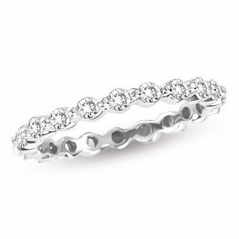 7/8 CT. T.W. Diamond Eternity Bar Wedding Band in 14K White Gold