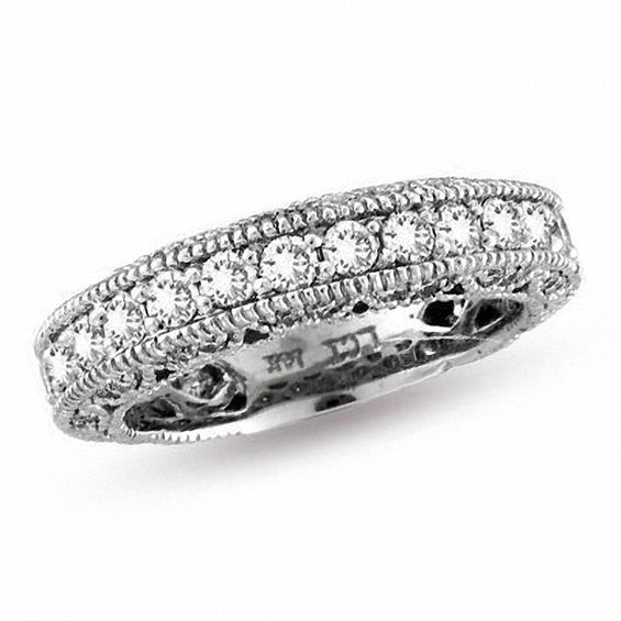 3/4 CT. T.w. Diamond Eternity Anniversary Vintage-Style Band in 14K White Gold (I/Si2)