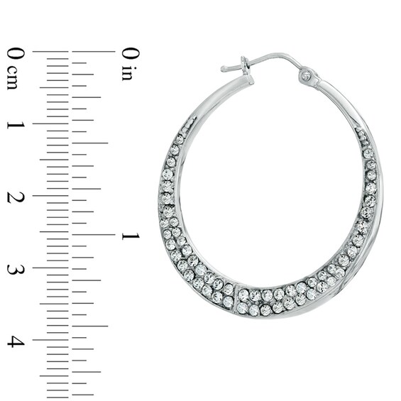Crystal Hoop Earrings in Sterling Silver