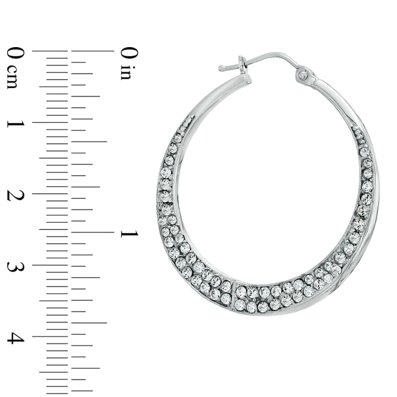 Main Image 2 of Crystal Hoop Earrings in Sterling Silver