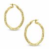 Thumbnail Image 0 of 25mm Diamond-Cut Twist Hoop Earrings in 14K Gold