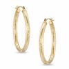 Thumbnail Image 1 of 30mm Diamond-Cut Oval Hoop Earrings in 14K Gold