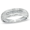 Thumbnail Image 1 of Men's 1/6 CT. T.W. Baguette Diamond Wedding Band in 10K White Gold