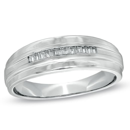 1/6 CT. T.W. Baguette Diamond Wedding Band in 10K White Gold