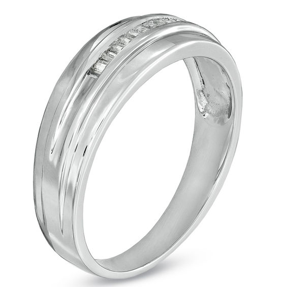 1/6 CT. T.w. Baguette Diamond Wedding Band in 10K White Gold