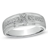 Thumbnail Image 0 of Men's 1/6 CT. T.W. Diamond Wedding Band in 10K White Gold