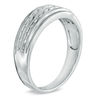 Thumbnail Image 1 of Men's 1/15 CT. T.W. Diamond Double Row Wedding Band in Sterling Silver