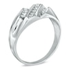 Thumbnail Image 2 of 1/4 CT. T.W. Diamond Triple Row Slant Ring in 10K White Gold