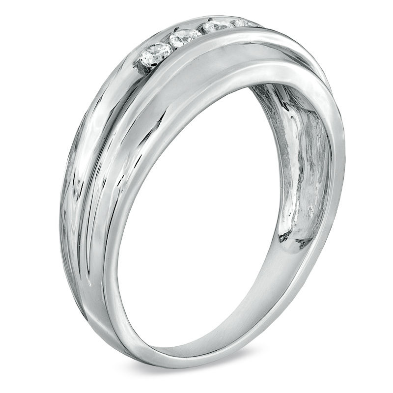 Main Image 2 of 1/4 CT. T.W. Diamond Five Stone Wedding Band in 10K White Gold