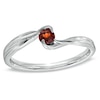 Thumbnail Image 0 of Garnet Bypass Promise Ring in Sterling Silver