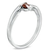 Thumbnail Image 1 of Garnet Bypass Promise Ring in Sterling Silver