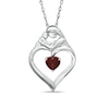 Thumbnail Image 0 of Heart-Shaped Garnet Motherly Love Pendant in Sterling Silver