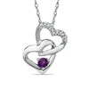 Thumbnail Image 1 of Tanzanite and Diamond Accent Double Heart Pendant in Sterling Silver