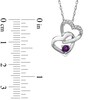 Thumbnail Image 2 of Tanzanite and Diamond Accent Double Heart Pendant in Sterling Silver