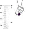 Thumbnail Image 1 of Tanzanite and Diamond Accent Double Heart Pendant in Sterling Silver