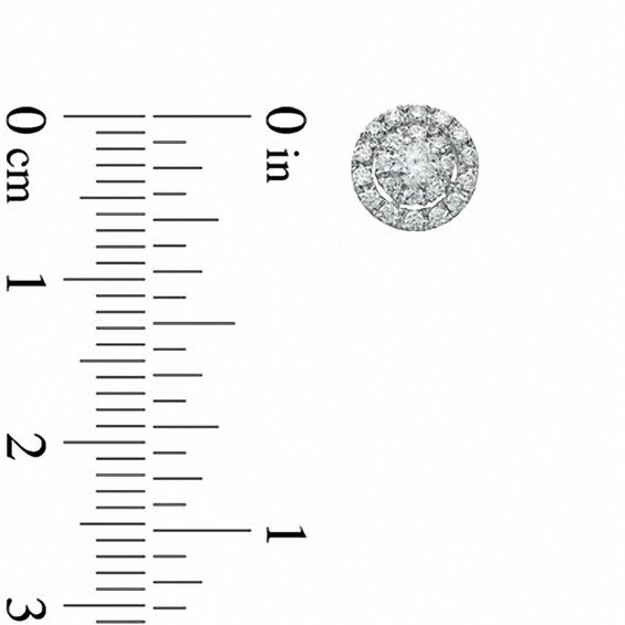 1/2 CT. T.w. Diamond Double Frame Stud Earrings in 10K White Gold