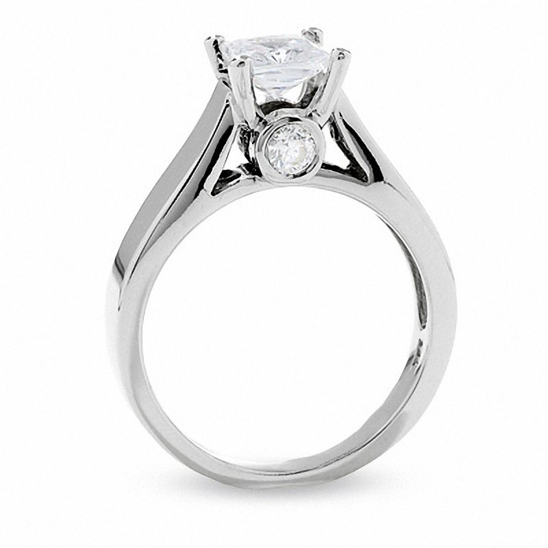 Main Image 2 of 1-1/4 CT. T.W. Princess-Cut Diamond Solitaire Engagement Ring in 14K White Gold