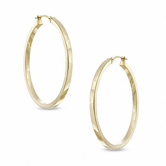 14k Diamond Fascination Ronde Boucles d/'oreilles Créoles à charnières en DF177