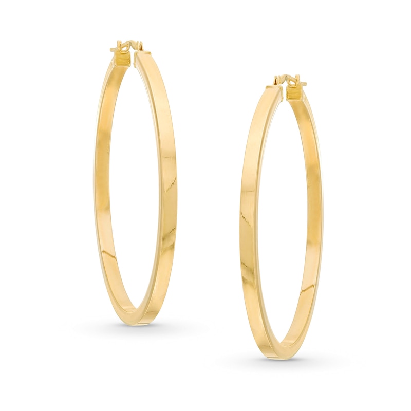 40.0mm Square Hoop Earrings in 14K Gold