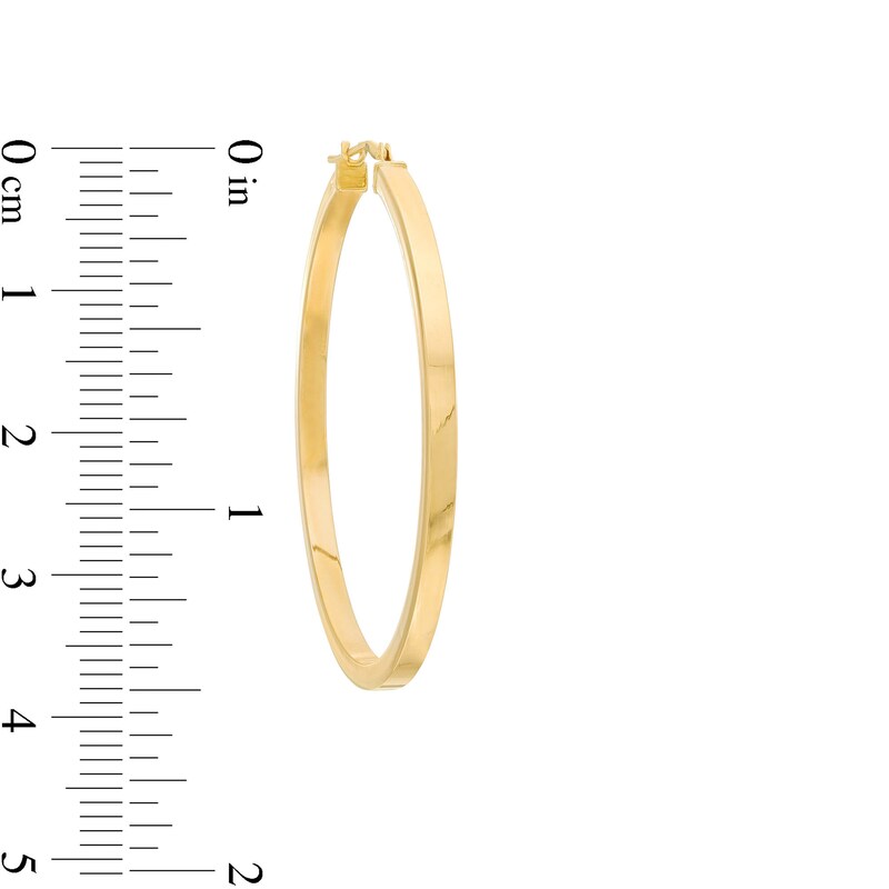 Main Image 3 of 40.0mm Square Hoop Earrings in 14K Gold