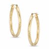 Thumbnail Image 1 of 30mm Diamond-Cut Oval Hoop Earrings in 14K Gold