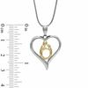 Motherly Love Heart Pendant in Sterling Silver and 14K Gold