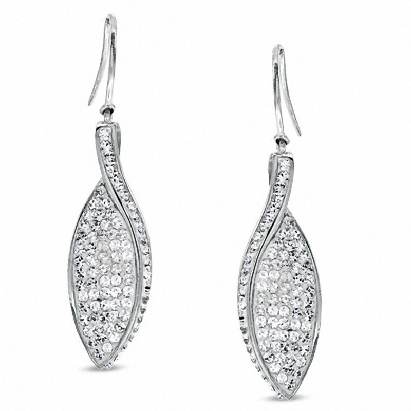 Main Image 1 of Crystal Teardrop-Shaped Earrings in Sterling Silver