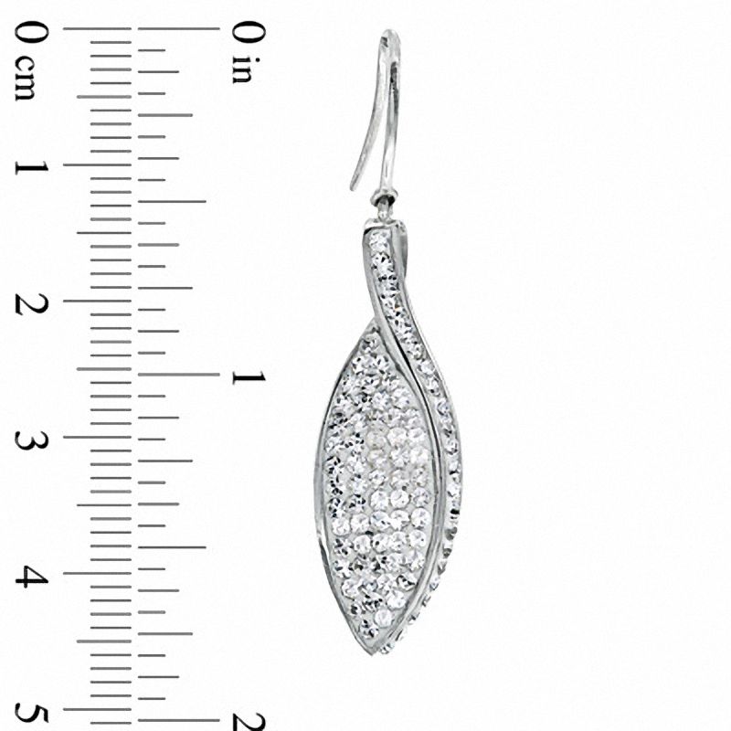 Main Image 2 of Crystal Teardrop-Shaped Earrings in Sterling Silver