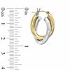 Thumbnail Image 2 of 20mm Double Hoop Earrings in Sterling Silver and 14K Gold