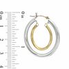 Thumbnail Image 1 of Double Hoop Earrings in Sterling Silver and 14K Gold
