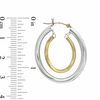 Thumbnail Image 2 of Double Hoop Earrings in Sterling Silver and 14K Gold