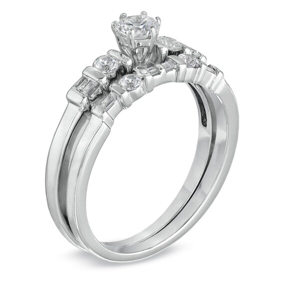 1/2 CT. T.w. Diamond Bridal Set in 10K White Gold