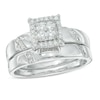 Thumbnail Image 1 of 1/5 CT. T.W. Multi-Diamond Square Frame Bridal Set in 10K White Gold