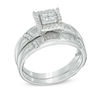 Thumbnail Image 2 of 1/5 CT. T.W. Multi-Diamond Square Frame Bridal Set in 10K White Gold