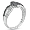 Thumbnail Image 2 of Enhanced Black and White Diamond Accent Bypass Ring in Sterling Silver
