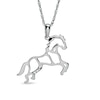 Thumbnail Image 1 of Diamond Accent Stallion Horse Pendant in Sterling Silver