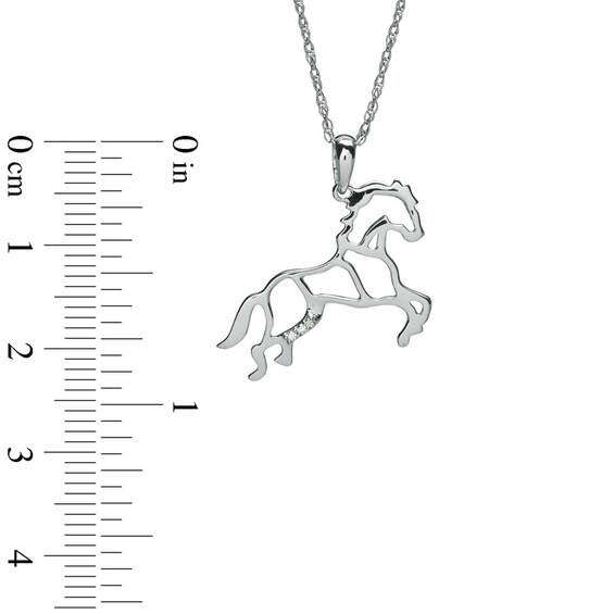 Diamond Accent Stallion Horse Pendant in Sterling Silver