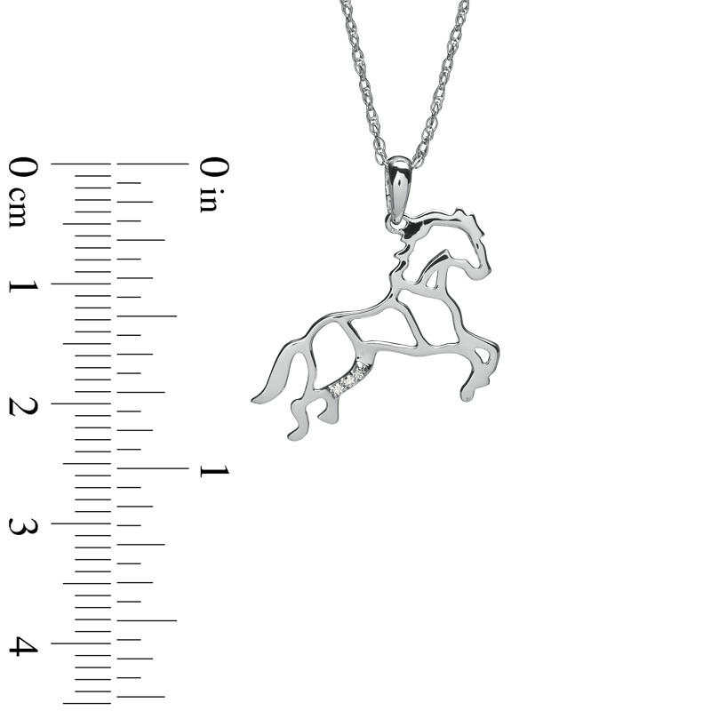 Main Image 2 of Diamond Accent Stallion Horse Pendant in Sterling Silver