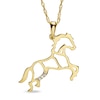 Thumbnail Image 1 of 1/20 CT. T.W. Diamond Stallion Horse Pendant in Yellow IP Sterling Silver