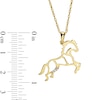 Thumbnail Image 2 of 1/20 CT. T.W. Diamond Stallion Horse Pendant in Yellow IP Sterling Silver