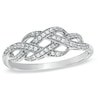 Thumbnail Image 0 of 1/5 CT. T.W. Diamond Infinity Knot Ring in Sterling Silver