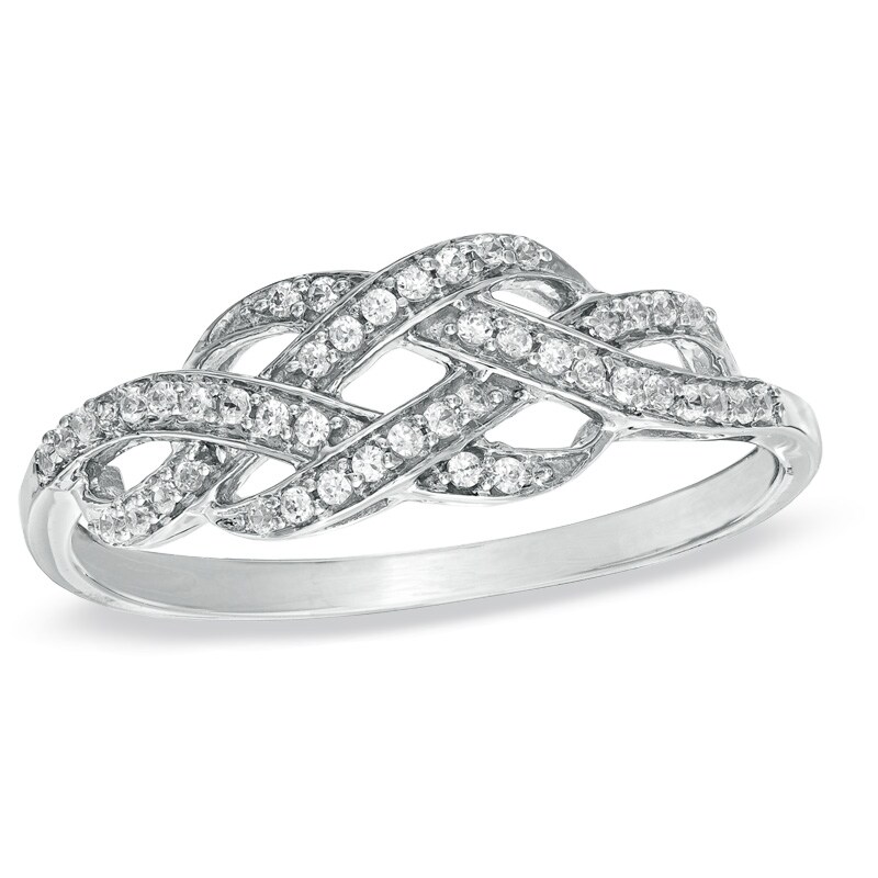 1/5 CT. T.W. Diamond Infinity Knot Ring in Sterling Silver Zales